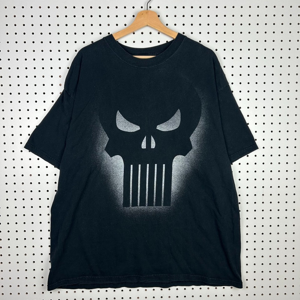 Vintage‎ Punisher Mad Engine Marvel T Shirt Sz XL Black Gray Y2K Streetwear Goth